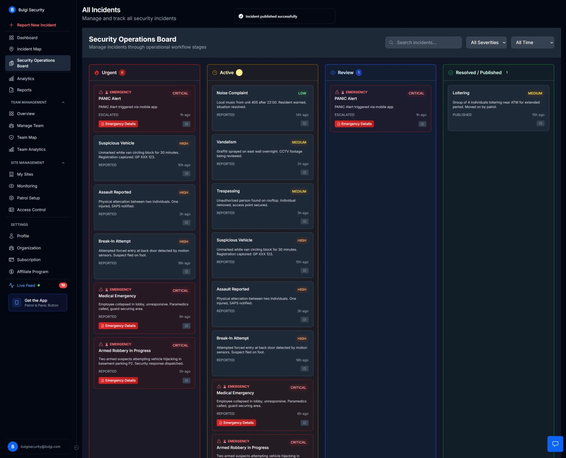 MyProtektor Operations Board