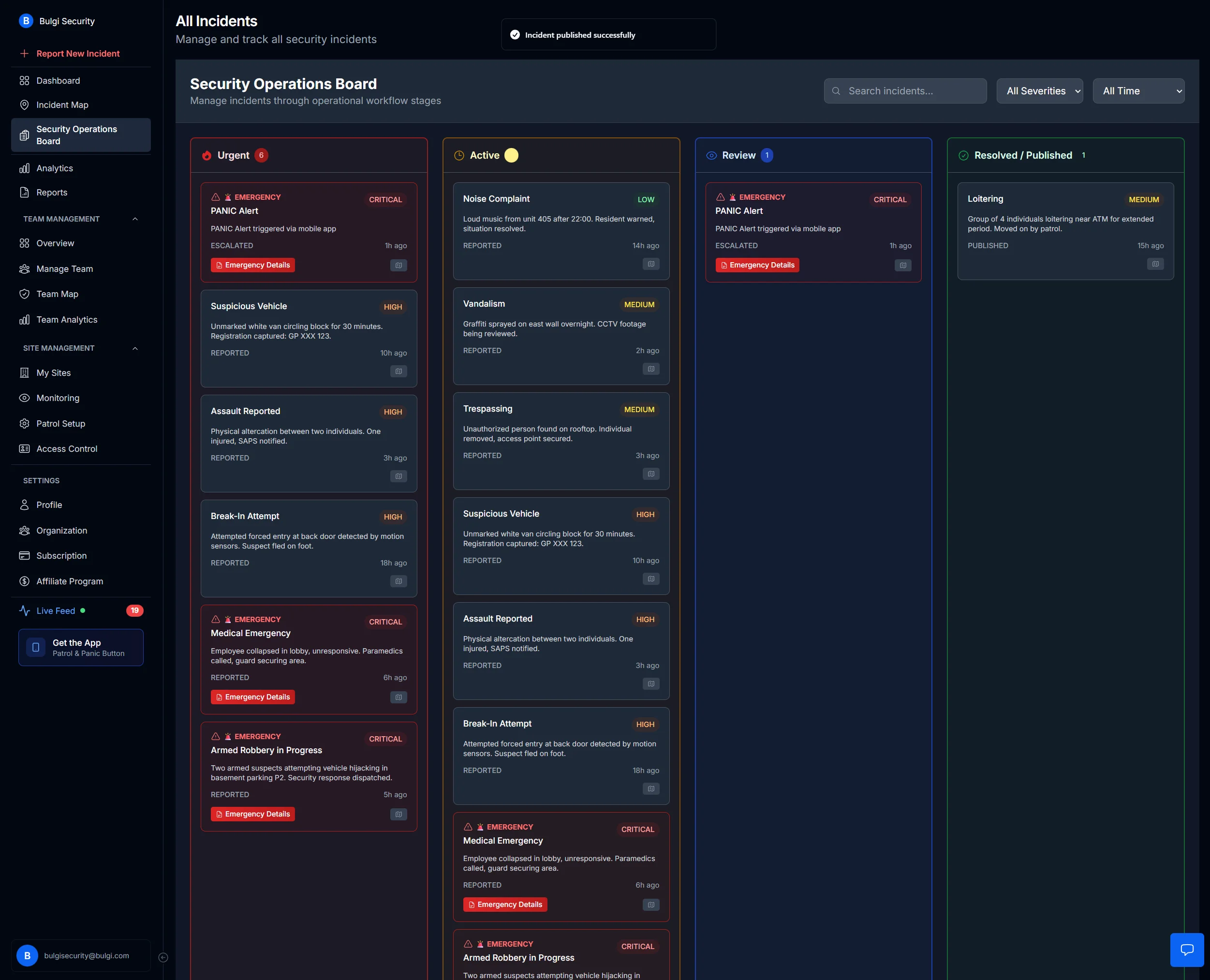 MyProtektor Operations Board