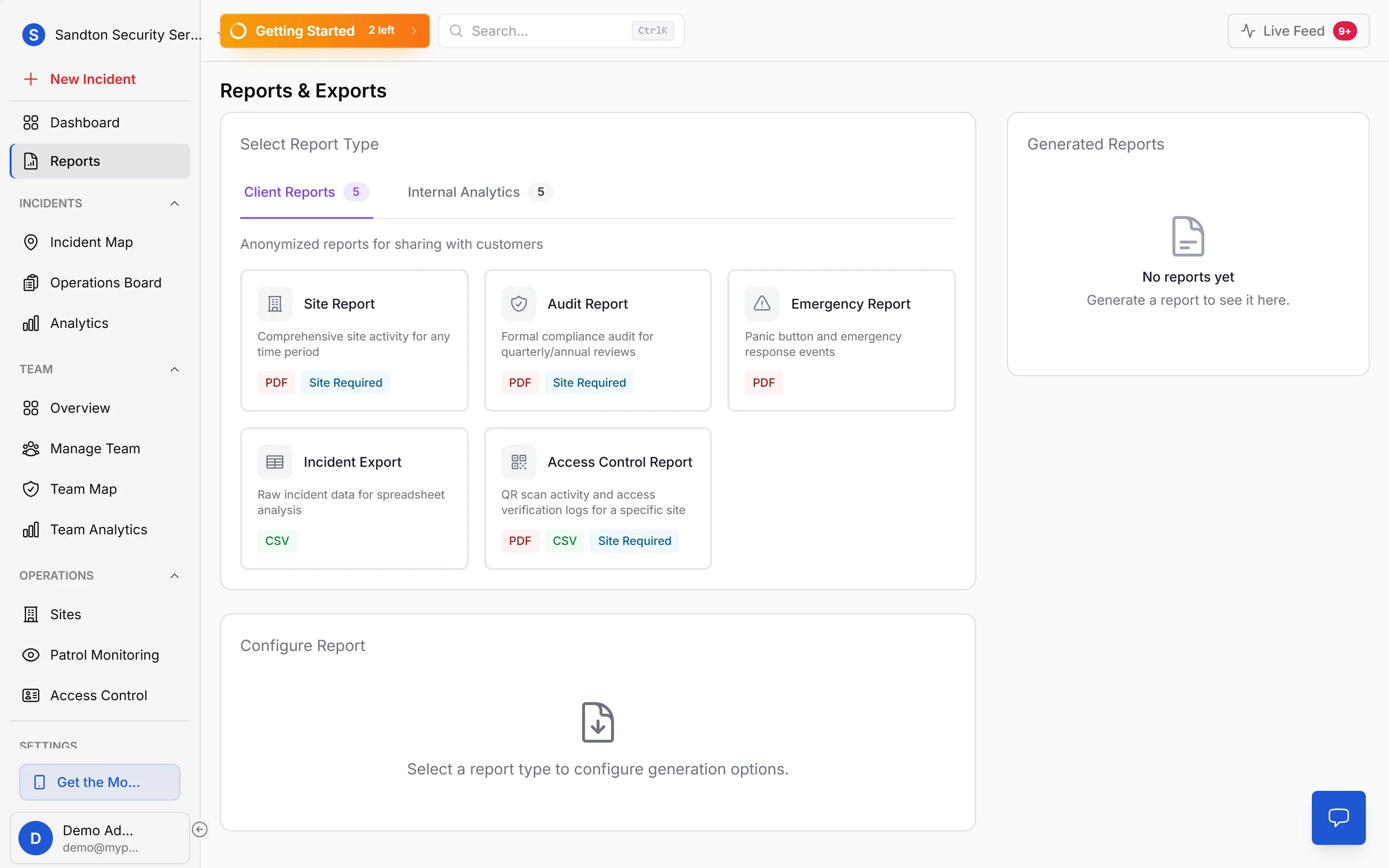 MyProtektor Generated Reports