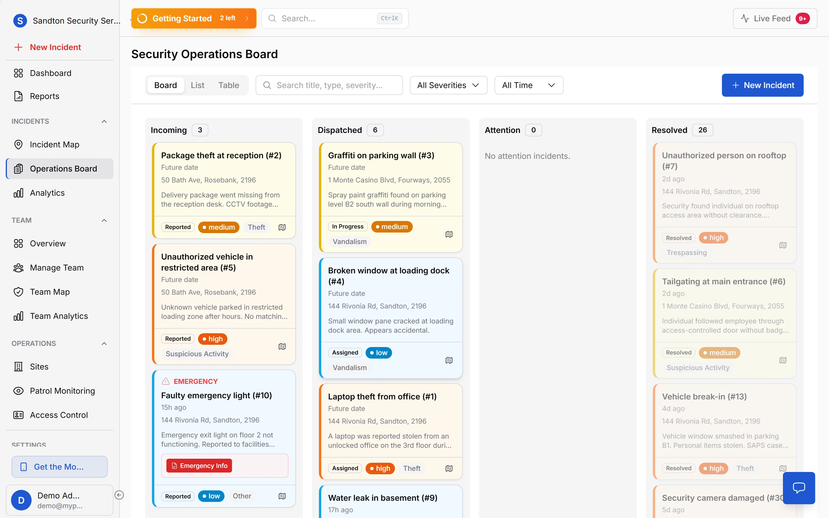 MyProtektor Operations Board